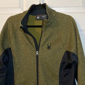 Spyder Men's Constant Full-Zip Midweight Jacket Sweater - Olive Green - Size S